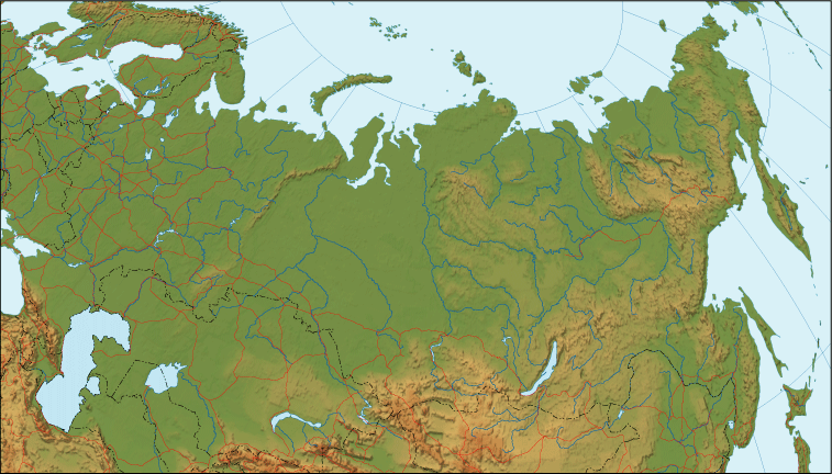 Relief Map of Russia